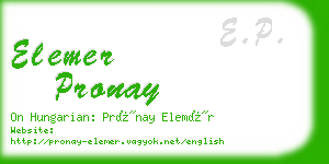 elemer pronay business card